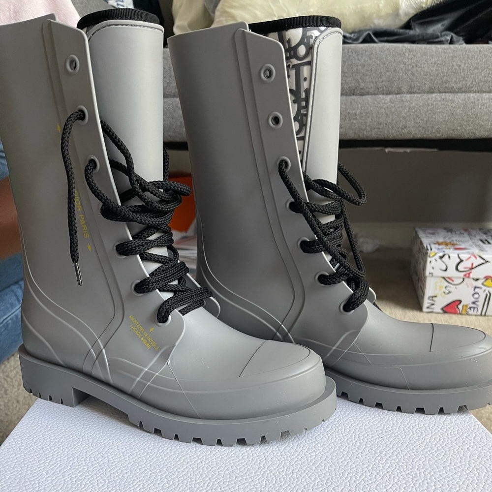 Christian Dior Grey Rainboots